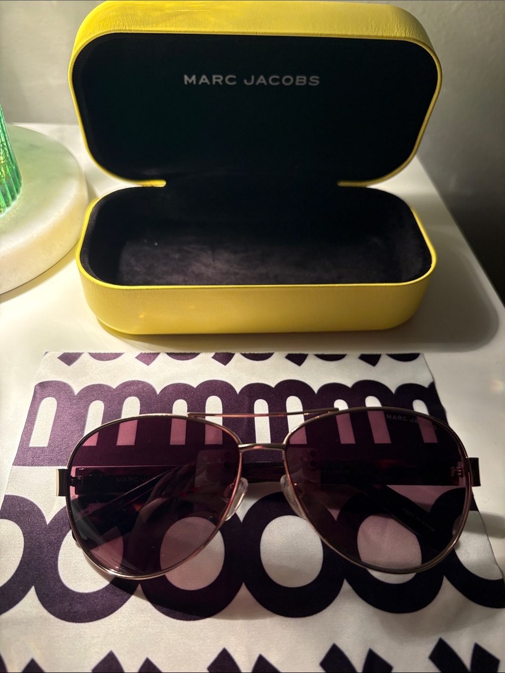 Marc Jacobs Women's Purple Gradient Aviator Sunglasses - Picture 2 of 7